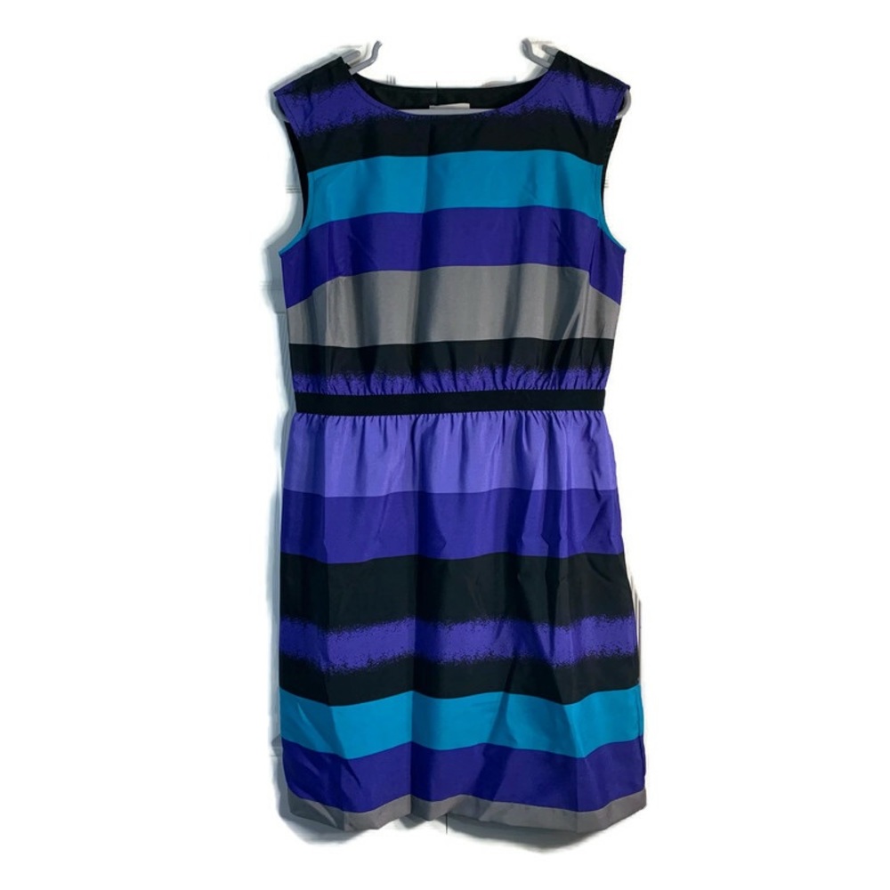 Loft Petite Blue Purple Black Grey Sleeveless Dress